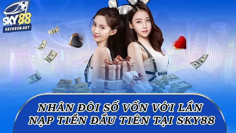 Nhân đôi số vốn với lần nạp tiền đầu tiên tại Sky88 Nhân đôi số vốn với lần nạp tiền đầu tiên tại Sky88